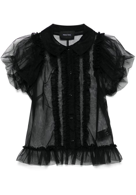 Black ruffled sheer blouse Simone rocha - women